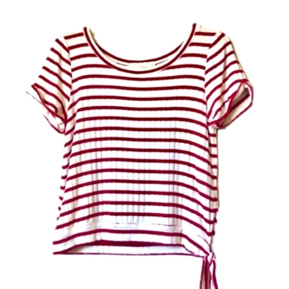 Annie 50 Red Striped Nautical Top Waist Tie Made in Canada XS